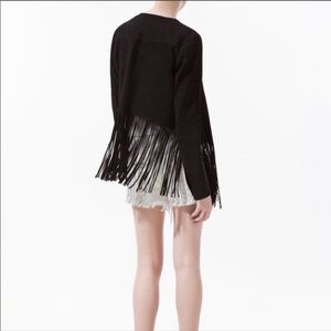 AMAZING Zara Black Suede Fringe Jacket size M